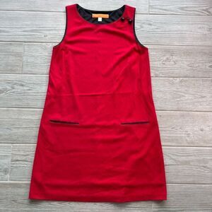 Cynthia Steffe Womens‎ Red Welt Pockets Sleeveless Mini Shift Dress Size Medium